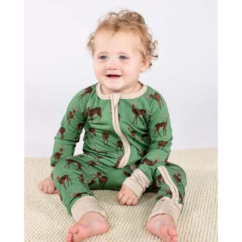Convertible Zip Pajamas - Whitetail Deer – Goosies