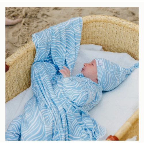 Knit Swaddle Blanket - Surf – Copper Pearl