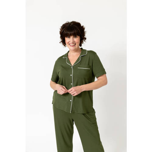 Drier Nights Button-Down Sleep Tee & Pant with Pockets Set – piper & mint