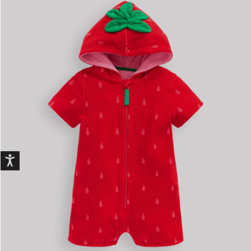 Novelty Towelling Romper-Strawberry | Boden USA