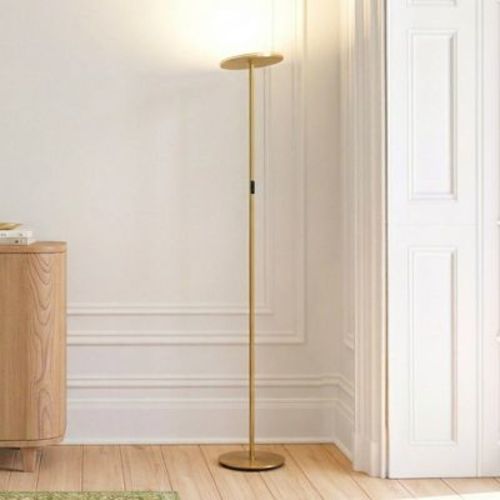 Brightech Sky Modern Dimmable (Includes LED Light Bulb) Torchiere Floor Lamp Antiqued Brass