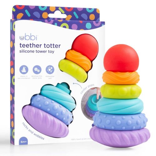 Ubbi Silicone Tower Baby Teether Toy