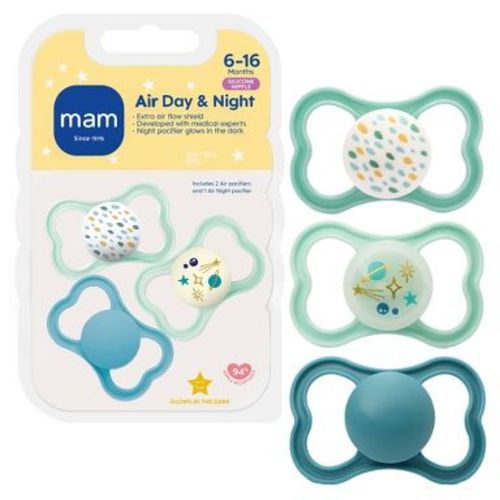 MAM Air Day & Night Pacifier 6m+ - Boy - 3pk