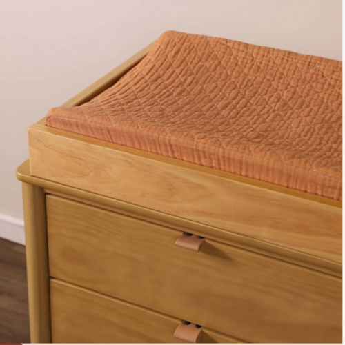 Burnt Sienna Quilted Changing Pad Cover in GOTS Certified Organic Muslin Cotton