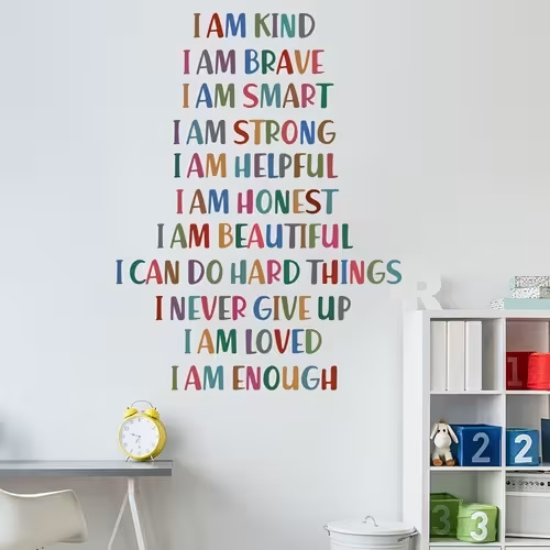 colorful english inspirational wall sticker bedroom bedside - Temu