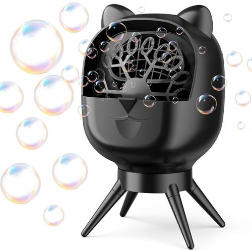 Bubble Machine for Kids,Automatic Rotation Bubble Maker 1800mAh Rechargeable Battery, 500ml Large Tank 2 Speed Control Type-C Charge Bubble Toys for for Kids, Weddings, Birthday Parties