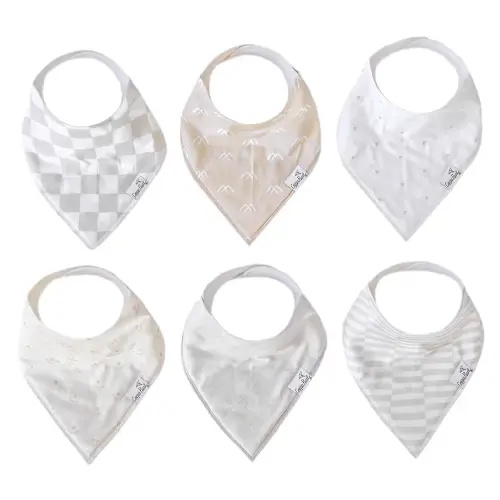 Copper Pearl 6 Pack Soft Cotton Baby Bibs for Drooling and Teething, Absorbent Drool Bibs for Baby Girl and Boy, Adjustable to Fit Newborns to Toddlers, Tons of Styles (Henry Set)