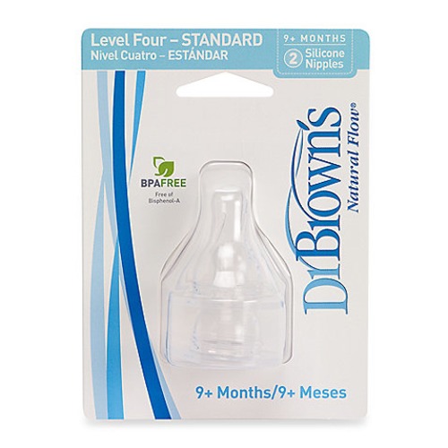 Standard Neck Baby Bottle Nipple 2 Pack [Set of 4] Size: Level 4
