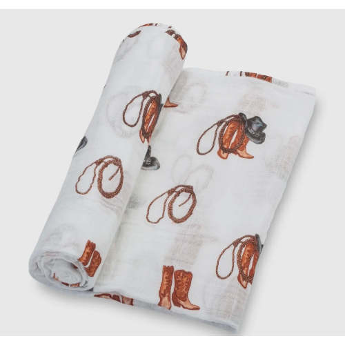 Life is better in boots muslin swaddle blanket