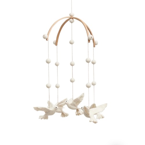 Hummingbird Baby Mobile: Mongolian Wool Felt Nursery Decor
