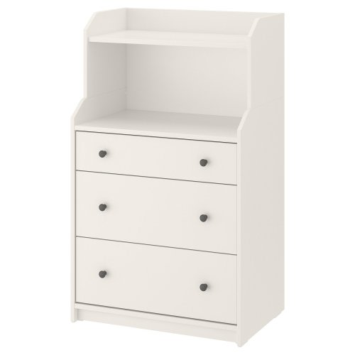 HAUGA 3-drawer dresser with shelf - white 27 1/2x18 1/8x45 5/8 "