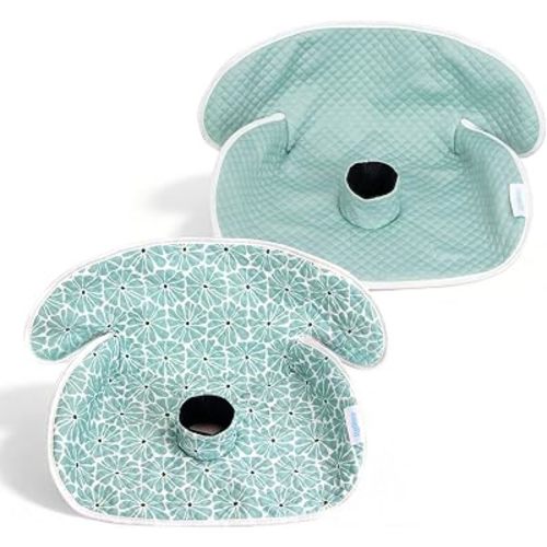 2 Pack Waterproof Baby Piddle Pads for Carseat, Green Flower