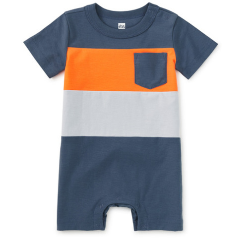 Cornflower Colorblock Baby Romper - Tea Collection