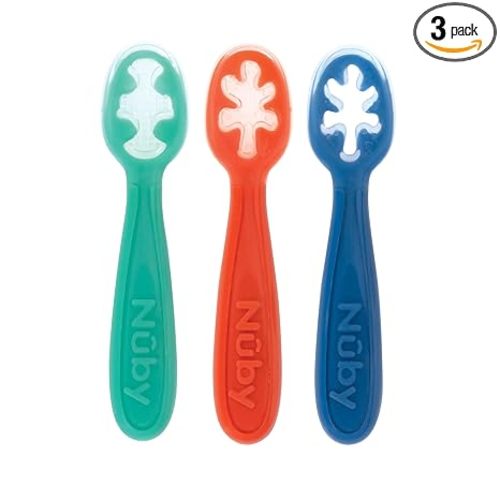 Nuby Baby's First Spoons Set - (3-Pack) Feeding Utensils for Babies - 6+ Months