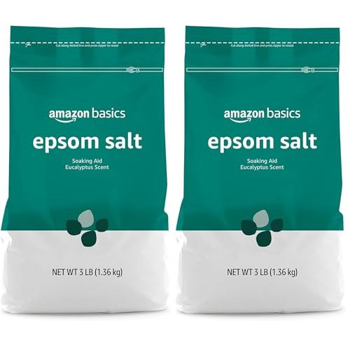 Amazon Basics Epsom Salt Soaking Aid, Eucalyptus Scented, 3 Pound (Pack of 2)