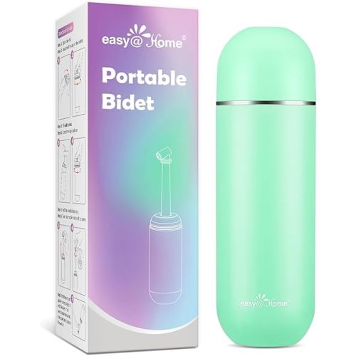 Easy@Home Portable Bidet for Travel: Peri Bottle for Postpartum Care - Handheld Sprayer for Women & Men | 380ml(12.8oz) Large Personal Hygiene Cleaning Bottle | BPA-Free | EPB-01 Green