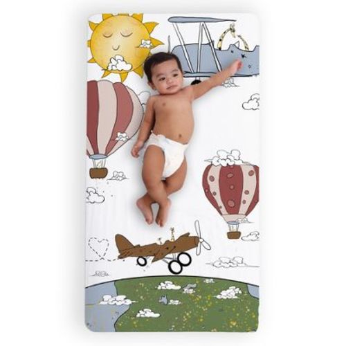 JumpOff Jo - 100% Cotton Fitted Crib Sheet, Super Soft, for Standard Crib Mattresses and Toddler Beds