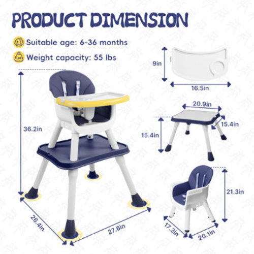 Trinx 4-in-1 Baby High Chair Convertible with Removable Tray | Wayfair