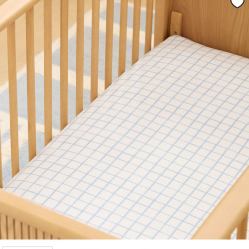 Organic Painterly Grid Crib Fitted Sheet | West Elm