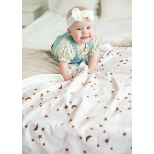 Minky Couture Gold Stars and Moons