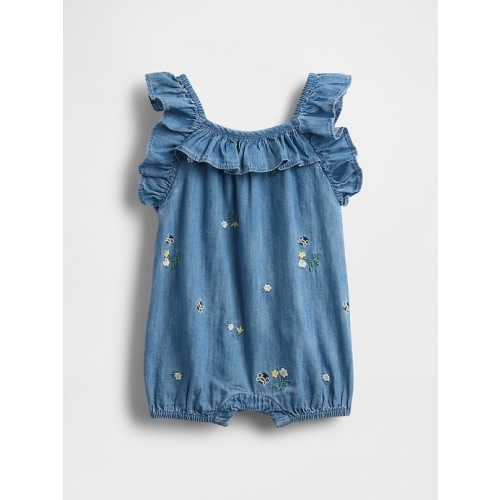 Baby Denim Ruffle Shorty One-Piece