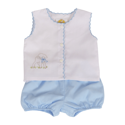 Diaper Cover Set: Blue Lamb