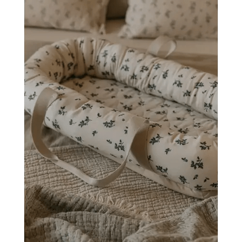 Blueberry satin quilted baby nest, 43x87x16 cm