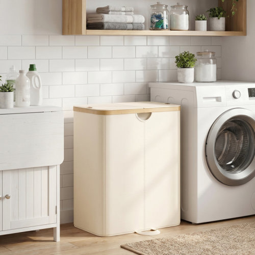 Rebrilliant Laundry Hamper With Lids, Laundry Basket With 2 Compartments, 39 Gal. (150 L), Removable Liner Bag, For Laundry Room, Bedroom, Living Room & Reviews | Wayfair