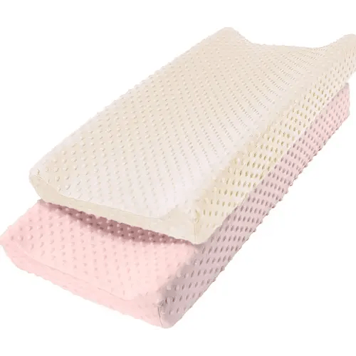 Owlowla Changing Pad Cover,Soft Minky Dots Changing Table Sheets for Baby Boy and Girl 2Pack (Pink&Cream)