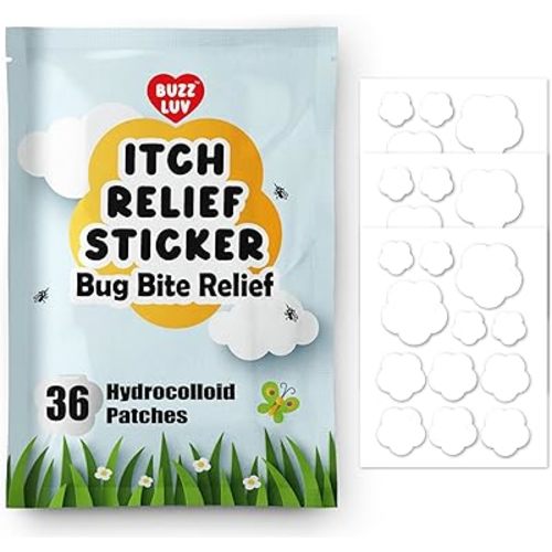 Itch Relief Patches for Kids 36 Hydrocolloid Patches, Anti Itch Stickers, Fast Bite Itch Relief, Reduce Swelling Itching, Summer Travel Essentials for Outdoor, Camp, Hiking, Chemical-Free