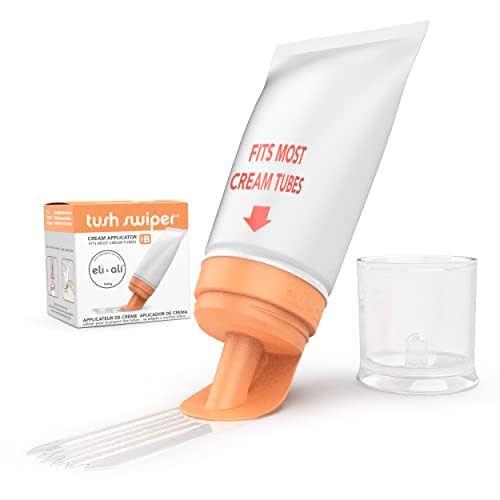 Eli & Ali Tush Swiper - Diaper Rash Cream Applicator & Dispenser - [Fits Most] Baby Creams - Mess Free, Easy to Clean, Travel Friendly, Safe for Newborns & Infants - Orange, 1 Pack