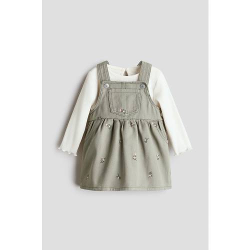 2-PIECE OVERALL DRESS AND TOP SET