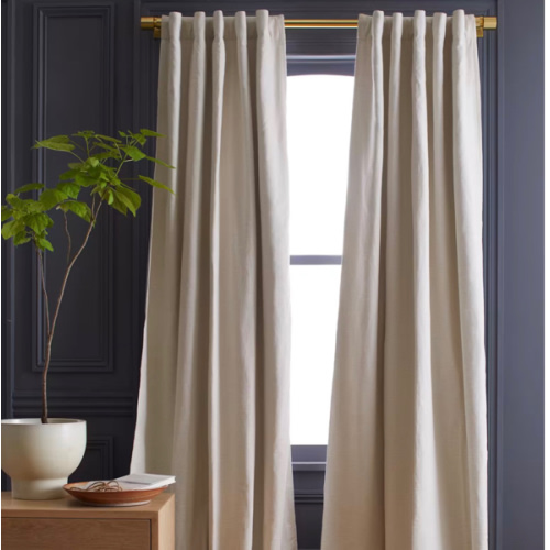 Cotton Slub Room Darkening Curtain in Natural