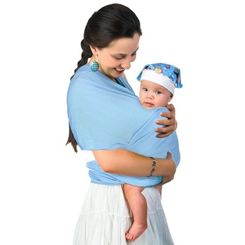 Blue Water Baby Carrier Wrap Sling for Summer Pool Water Adventures