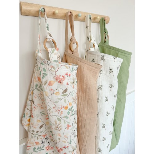 Nursing Cover for Baby Breastfeeding & Pumping, Muslin Double Gauze Cotton, Breast Feeding Apron Shawl Breathable Wire