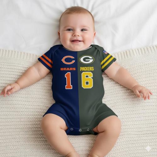 Custom Two Football Team Baby Bodysuit, House Divided Football Toddler and Youth Jersey, House Divided Kid's Shirt, Split Team Kids Shirt