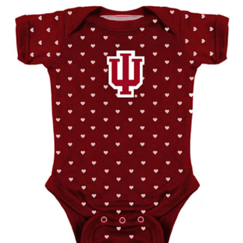 Indiana Hoosiers CARDINAL Baby Heart Romper - 10190896