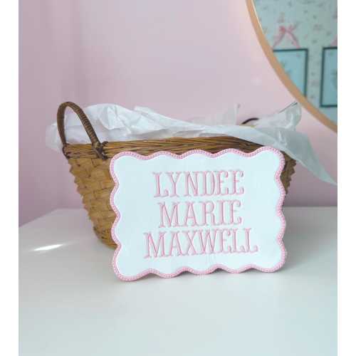 Personalized Embroidery Custom Baby Name Announcement Welcome Sign, Baby Keepsake