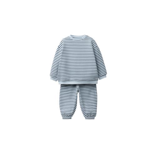 STRIPED SWEATSHIRT AND JOGGER PANTS SET - Mid-blue | 3-6 months