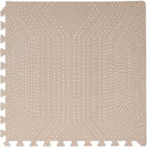 Toddlekind Haven Play Mat - 4x6 Deco Latte - Extra Thick Non-Toxic Soft Foam Playmat for Floor - Stylish Interlocking Playroom Puzzle Mat for Kids & Toddlers - 6 Tiles - Odorless - Wipe Clean