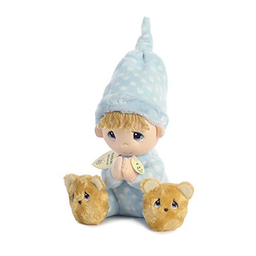 Aurora - Precious Moments - 9.5" Prayer Boy - Spanish, Beige/Blue