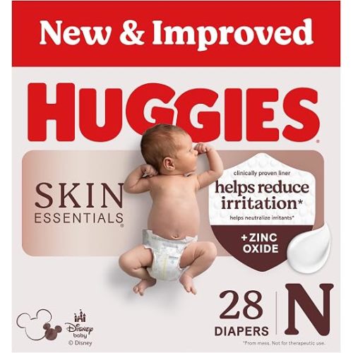 Huggies Skin Essentials Newborn Diapers, 28 Count