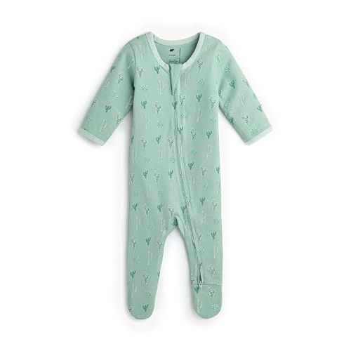 monica + andy Double Zipper One Piece, 100% Organic Baby Clothes for Girls & Boys, Unisex, Preemie, Newborn & Infant Sizes