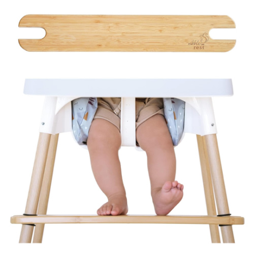 Woodsi Footsi Highchair Footrest for IKEA Antilop, Bamboo Wooden Footrest, Height Adjustable, High Chair Accessories,Suitable Footstool with Rounded Corners