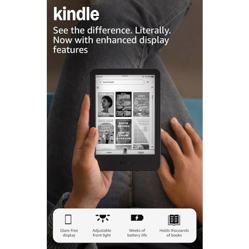 Amazon Kindle 16 GB (newest model) - Lightest and most compact Kindle, now with faster page turns, and higher contrast ratio, for an enhanced reading experience - Without Lockscreen Ads - Black