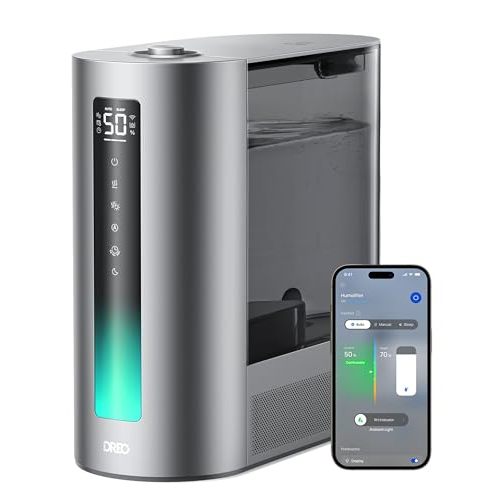 DREO 6L Humidifiers for Bedroom, Smart Warm & Cool Mist for Large Room, 60Hr Quiet Runtime for Baby, Plant, Humidity Sensor, Indicator Light, 12H Timer, Google/Alexa, HM713S