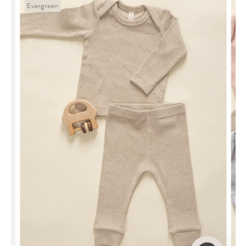 Ribbed Tee And Legging Set - Taupe
