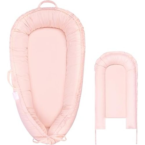 Baby Lounger Cover for Boys and Girls, Pink 100% Cotton Baby Nest Cover, Breathable Replacement Cover for Infant and Newborn Snuggle Me Lounger, Cover Only