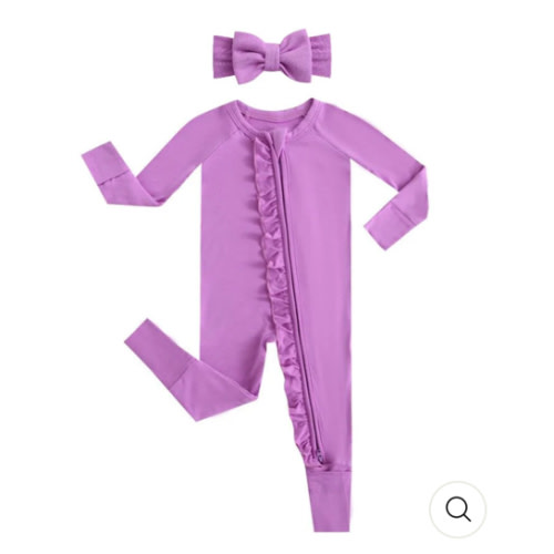 Luxie Lavender Ruffled NICU Romper