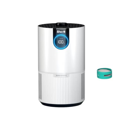 Shark Clean Sense Air Purifier with Odor Neutralizer, HP132, White | HEPA-Exceeding Filter, 500 Sq. Ft. for Office, Small Bedroom, Captures Pollutants, Pet Dander, Dust, Odor, Smoke, and More